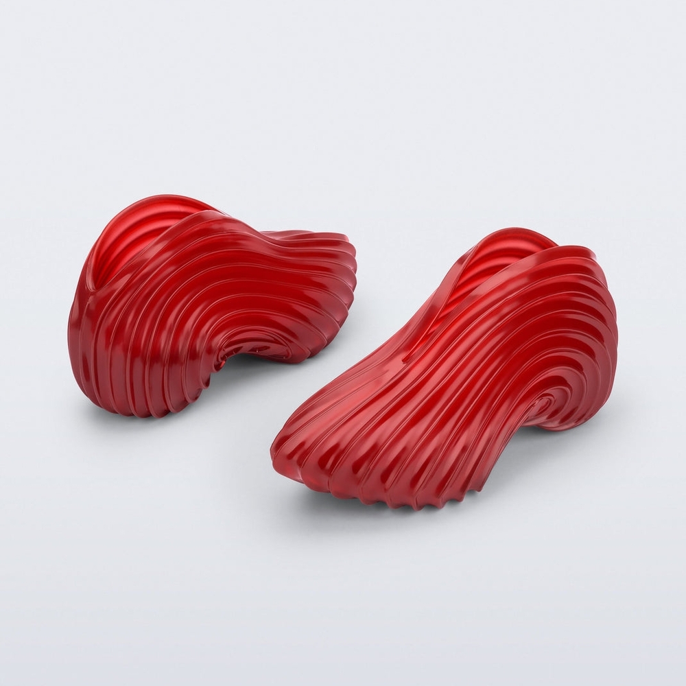 Diesel x Melissa Red Sculpted Quantum Sneakers - Picture 2 of 4